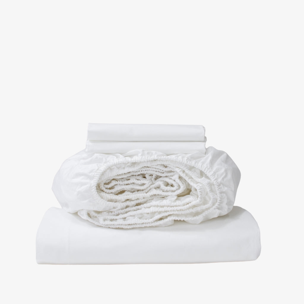 Heritage Cotton Percale Sheet Set White