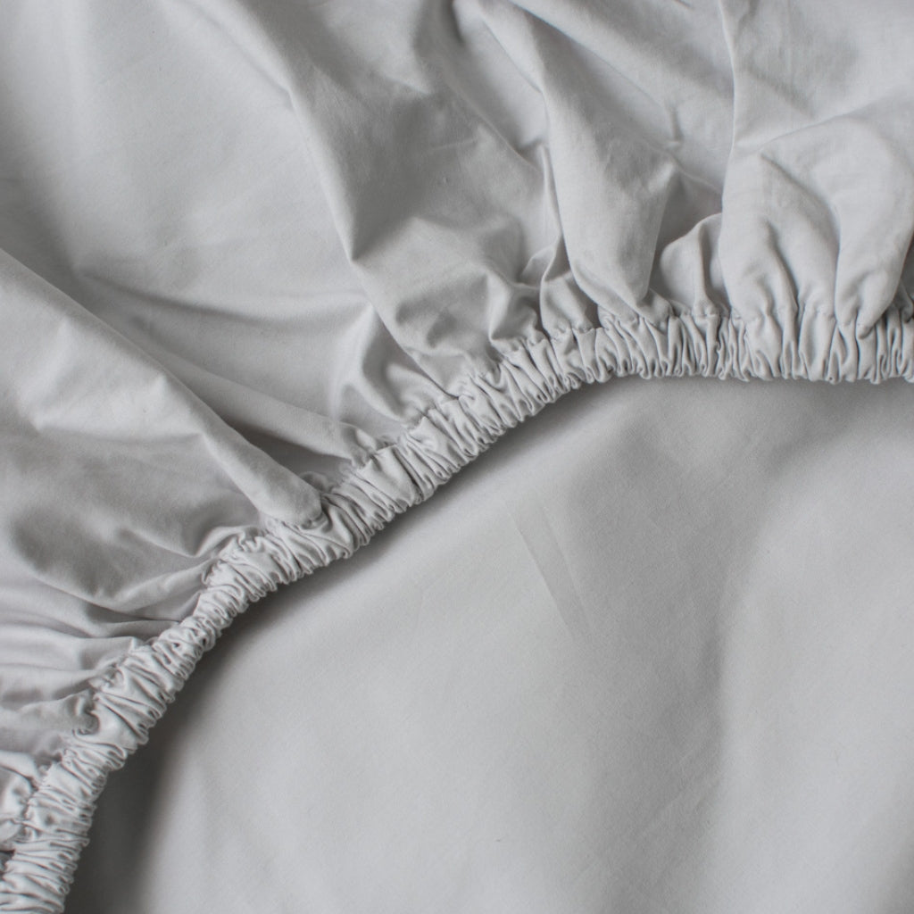 Heavyweight Percale Sheet Set Fitted Sheet Ash Grey