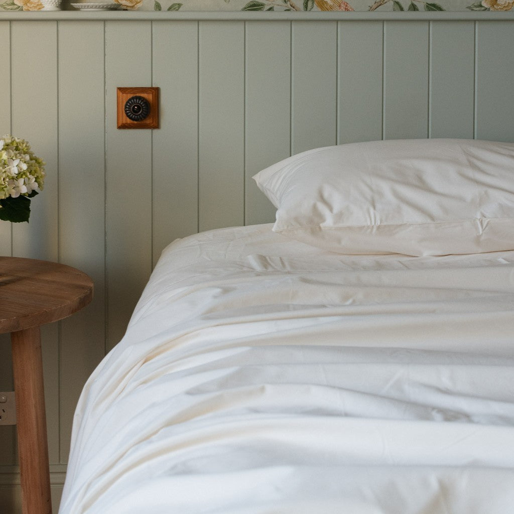 Heavyweight Percale Cotton Bedding in Ivory