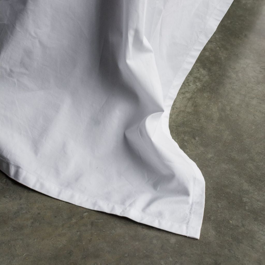 Heavyweight Percale Cotton Flat Sheet White