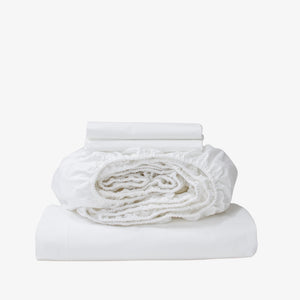 Heavyweight Cotton Percale Sheet Set White
