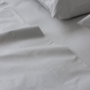 Heavy Cotton Percale Flat Sheet Ash Grey