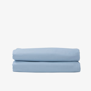 Heavyweight Cotton Percale Flat Sheet Top Sheet Light Blue
