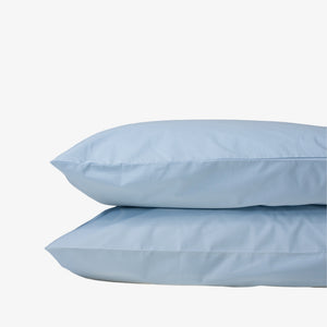 Thick cotton percale pillowcases light blue