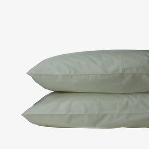 Thick cotton percale pillowcases sage green