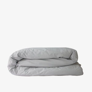 Heavyweight Cotton Percale Quilt Cover Ash Grey