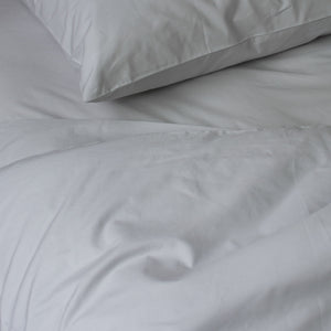 Heavyweight Cotton Percale Duvet Cover Ash Grey