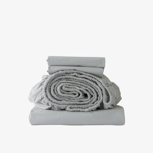 Heavyweight Percale Cotton Sheet Set Ash Grey