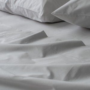 Heavy Percale Cotton Sheet Set Ash Grey