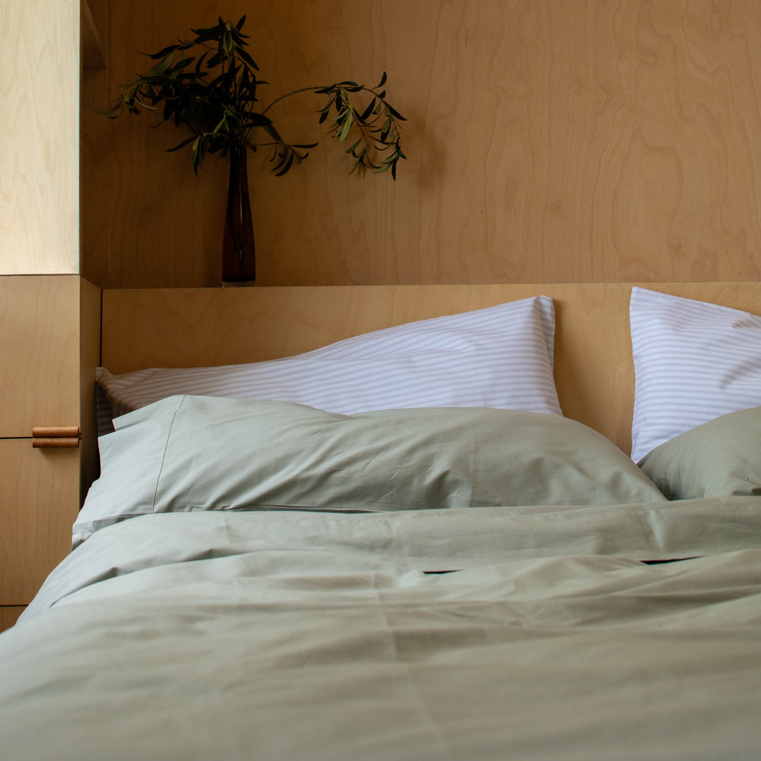 Heavyweight Cotton Percale Sheet Set Sage Green