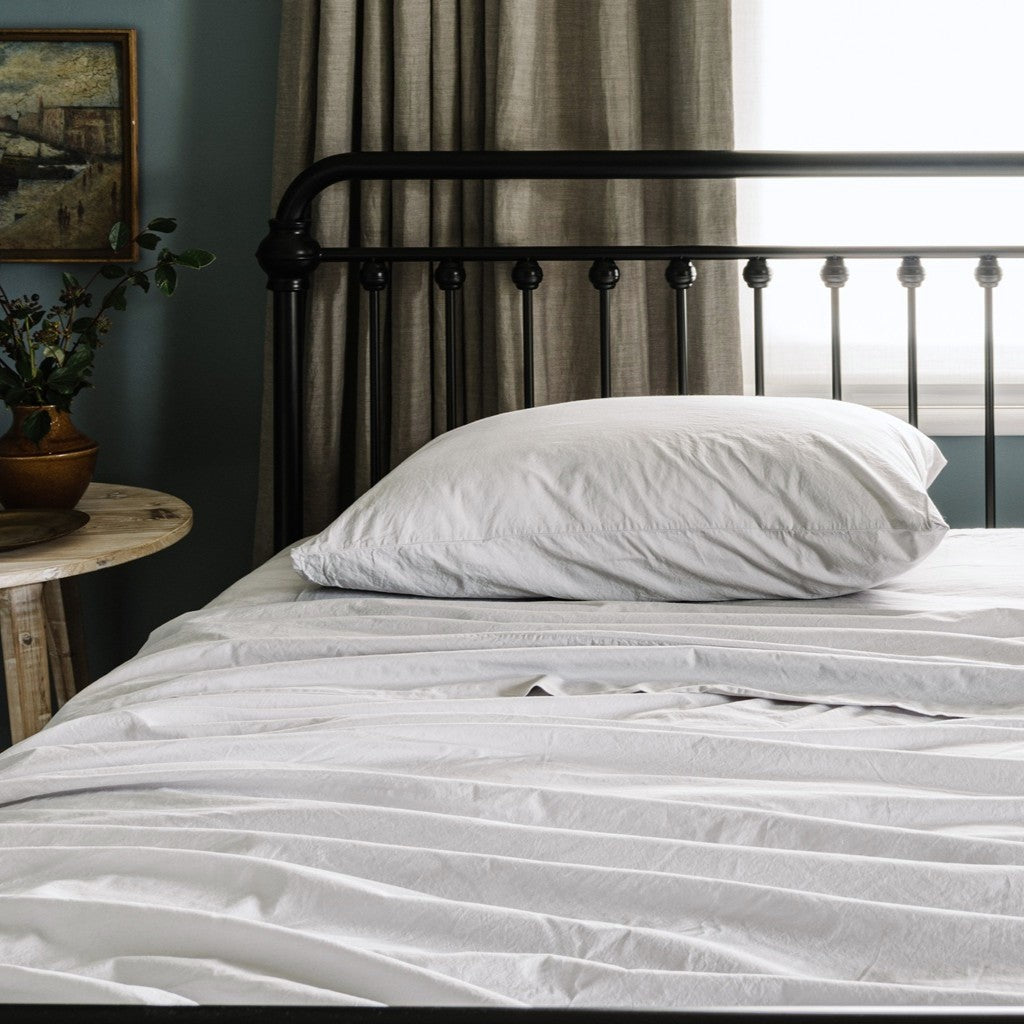 Hotel  Quality Percale Cotton Fitted Sheet Ash Grey