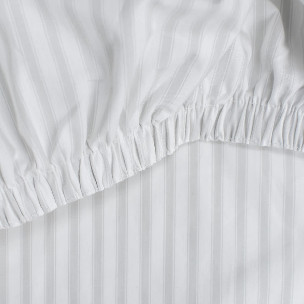 thick cotton fitted sheet ash ticking stripe